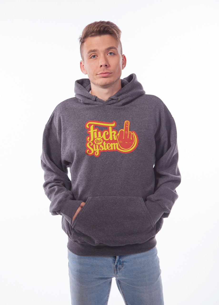

Толстовка тёмно серая LOYS "Fuck the system" XXL
