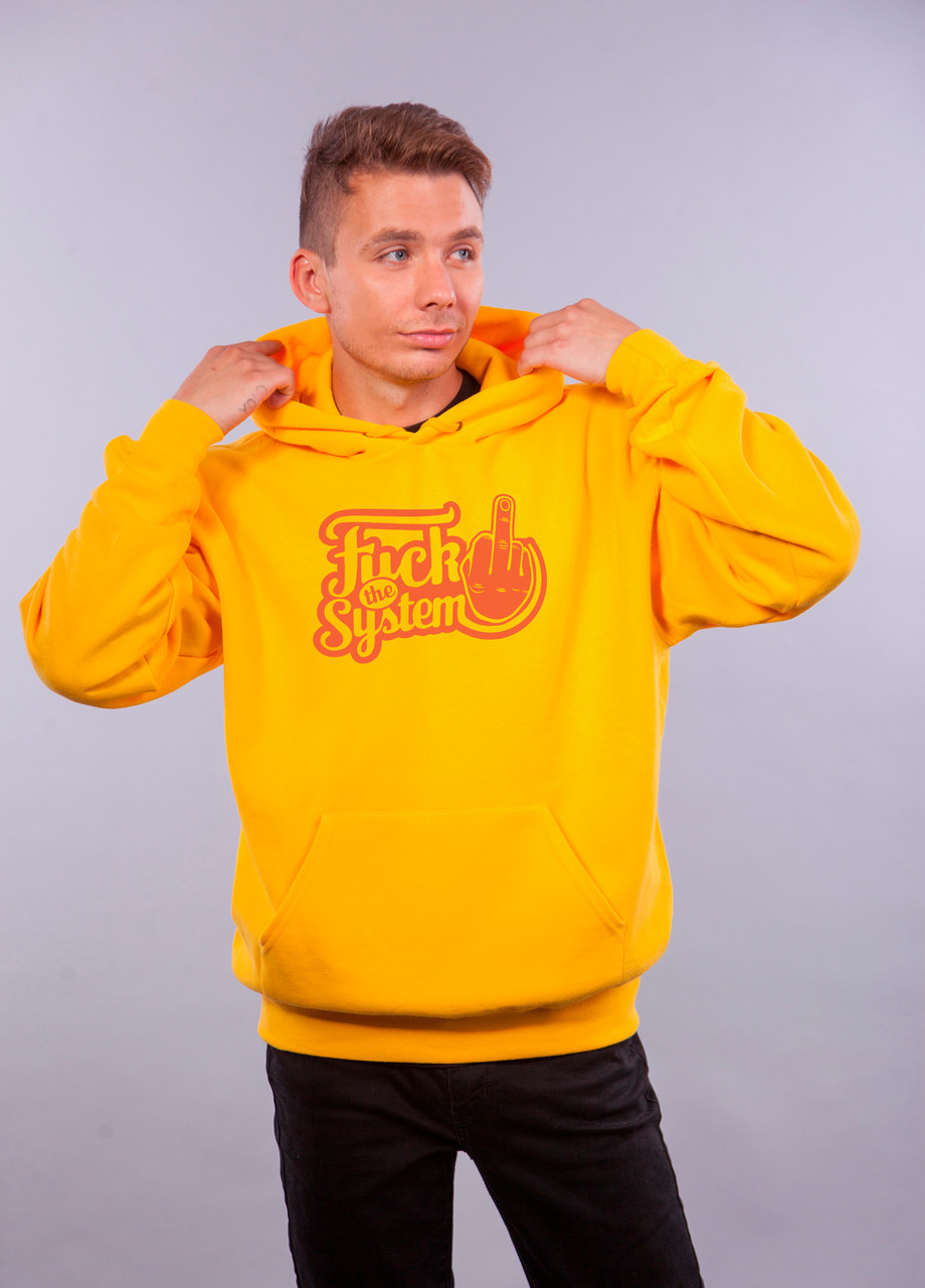 

Толстовка жёлтая LOYS "Fuck the system" XXL