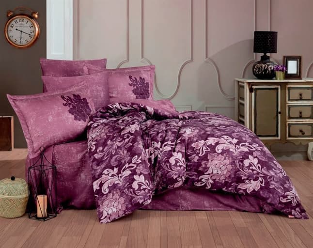 

Комплект постельного белья HOBBY Exclusive Sateen ADELE бордовий 200*220/4*50*70