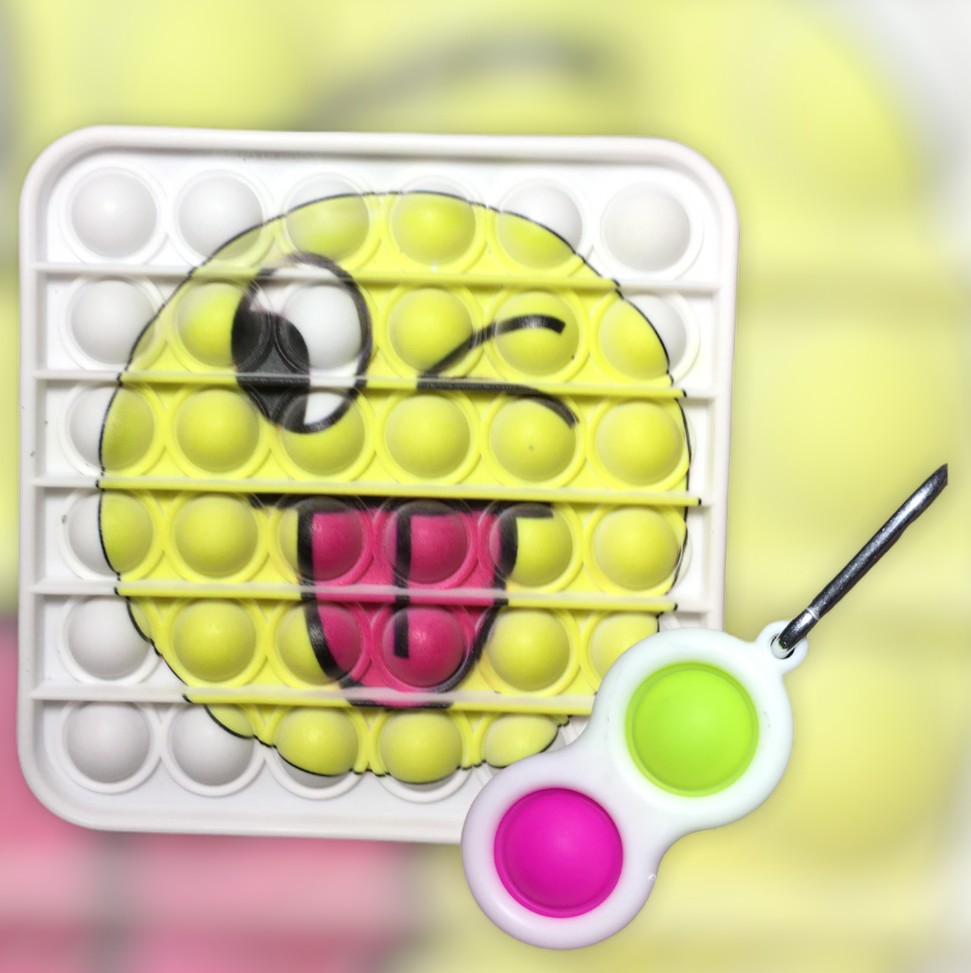 

Игрушки Два в одном Набор Антистресс Push POP It Квадрат Смайлик 3D +Simple Dimple Поп Ит + Симпл Димпл двойной