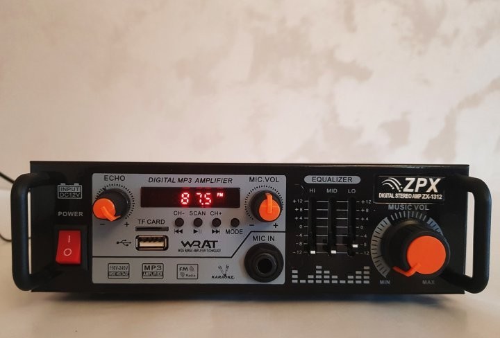 

Усилитель мощности звука MP3 USB Micro SD FM Bluetooth ZPX AMP ZX-1312