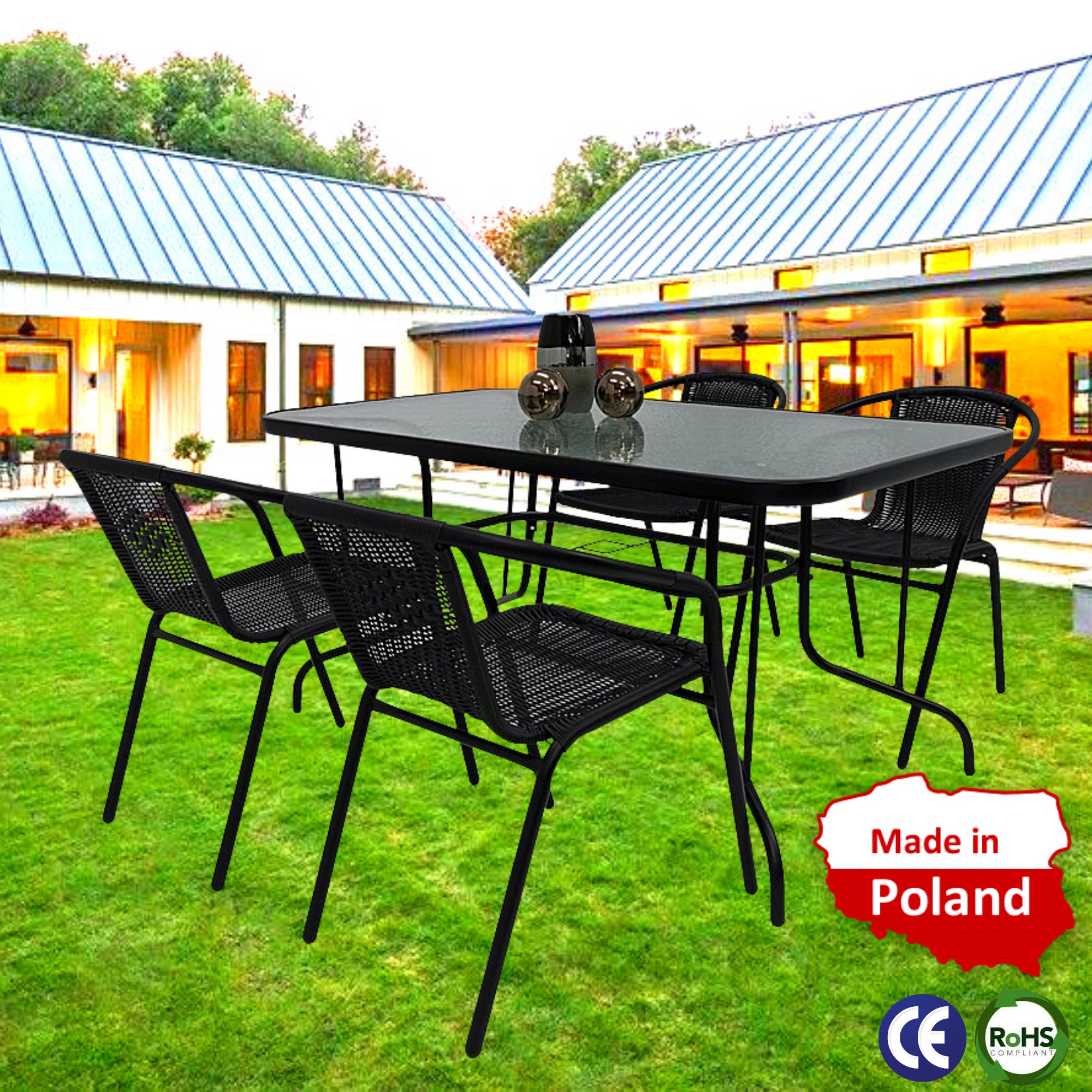 

Набор Садовой Мебели из Ротанга Польша 4 стула + стол Kontrast Garden Bistro-4