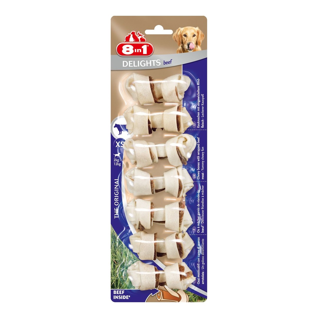 

Лакомство для собак 8in1 Delights Кость прессованная 7 см, 84 г / 7 шт. (говядина)