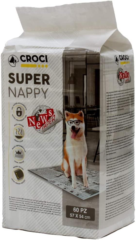 

Одноразовые пеленки для собак 57x54 см Croci Super Nappy. Принт газета 60 шт