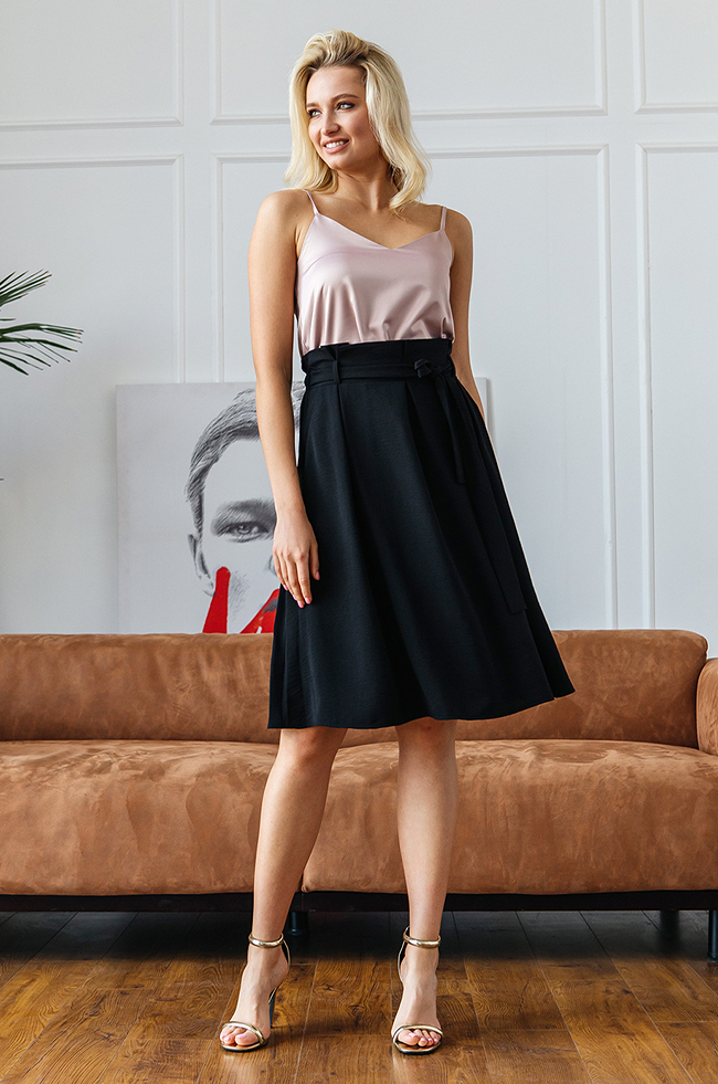 

Юбка Lipar с завышенной талией  Черная Plus Size 0038 Б, Юбка Lipar с завышенной талией 54 Черная Plus Size 0038 Б