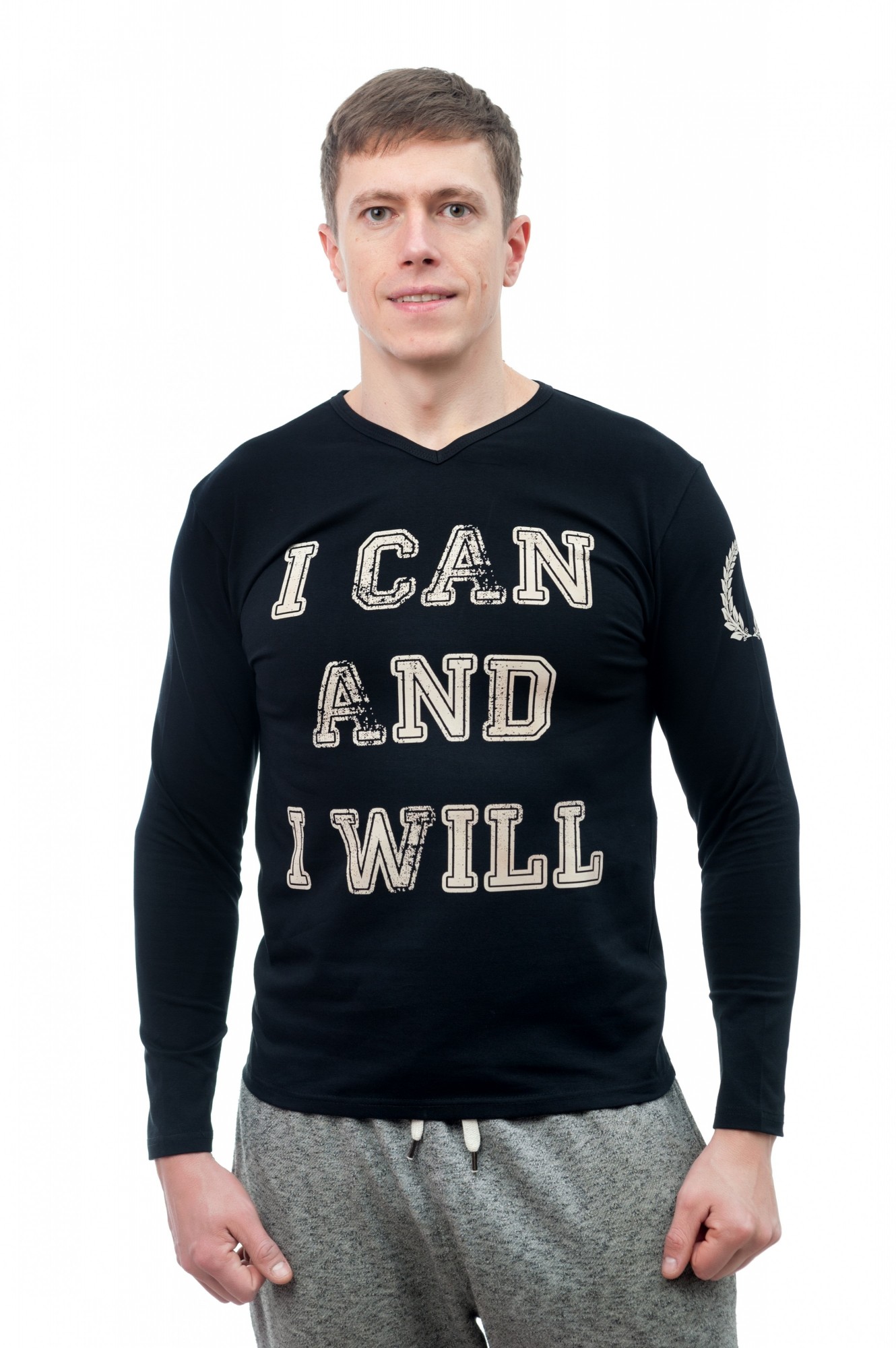 

Футболка Zhabotinsky I can and I will 95 черная длин рукав без венка 2XL