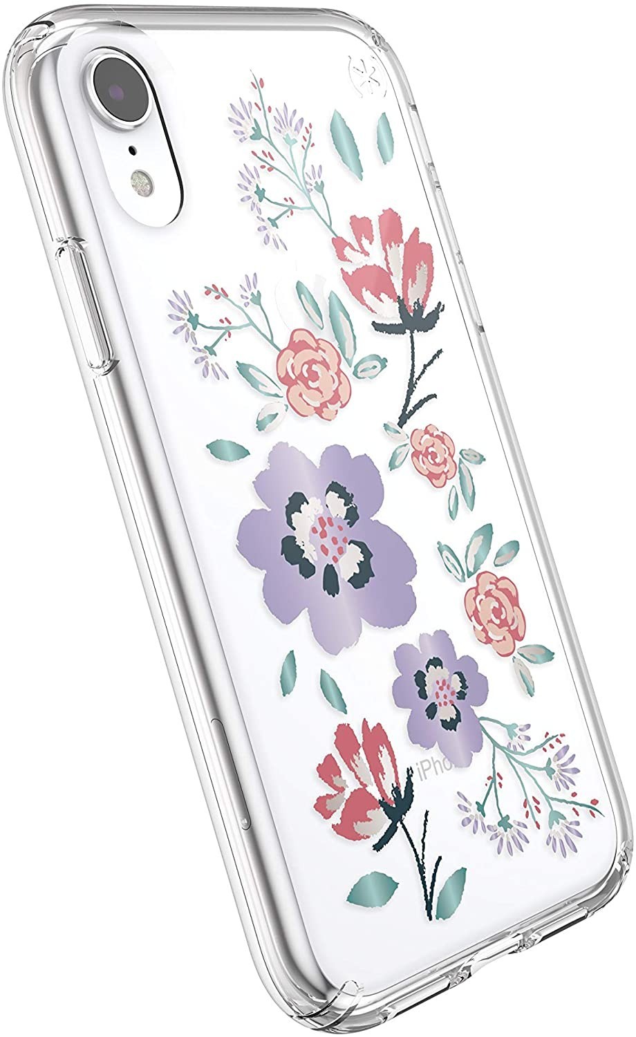 

Противоударный защитный чехол бампер Speck Products Presidio Clear + Print iPhone XR Canopy Floral Lavender/Clear