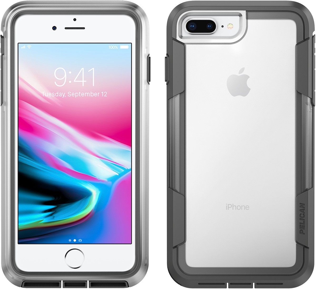 

Противоударный защитный чехол бампер с подставкой Pelican Voyager clear для iPhone 6 Plus / 6s Plus / 7 Plus / 8 Plus