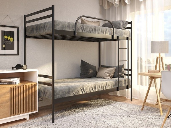 

Двухъярусная кровать Comfort Duo Метакам 80х200 см. Черный