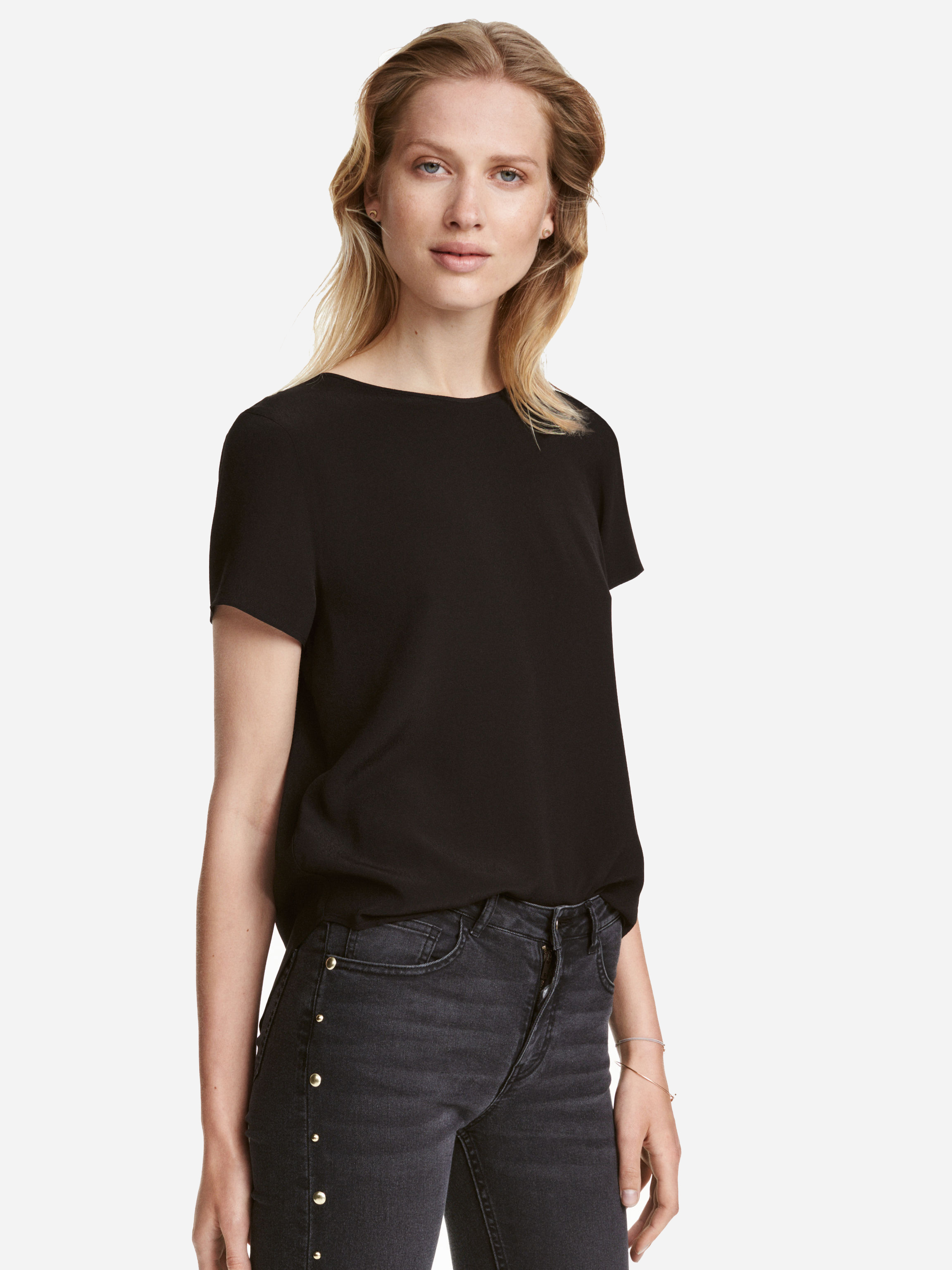 

Блузка H&M 389537_02  Черная, Блузка H&M 389537_02 36 Черная