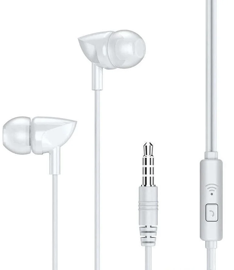 

Наушники проводные Вакуумные с микрофоном гарнитура REMAX with mic Wired Earphone RW-106 HD Mic Белый