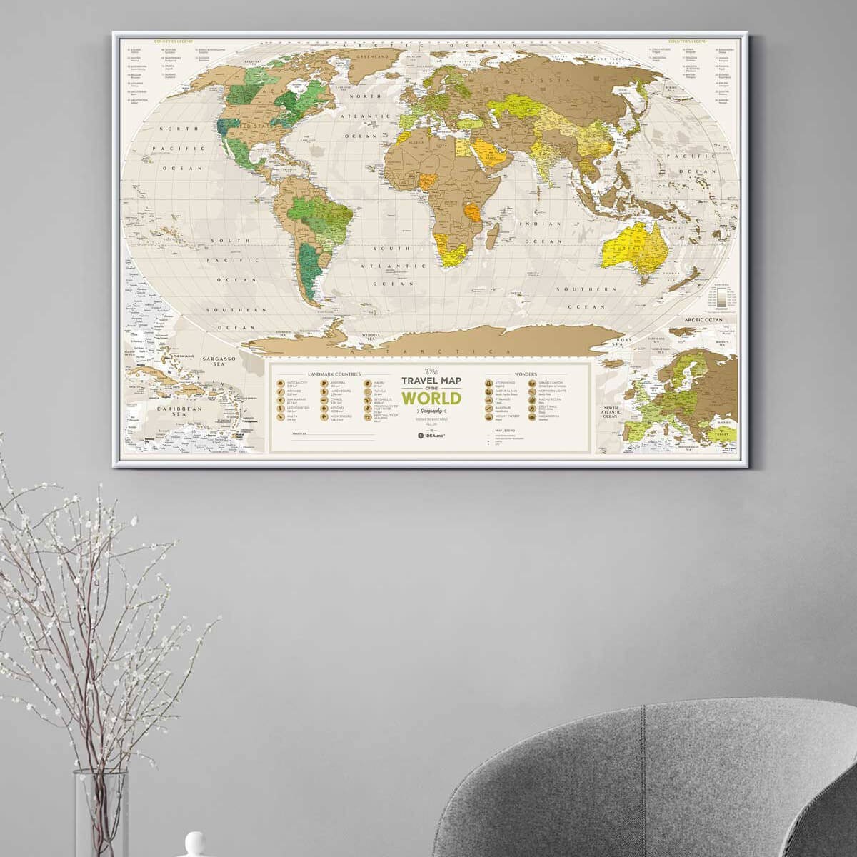 

Скретч-карта мира 1DEA.me Travel Map Geography World в тубусе (73)