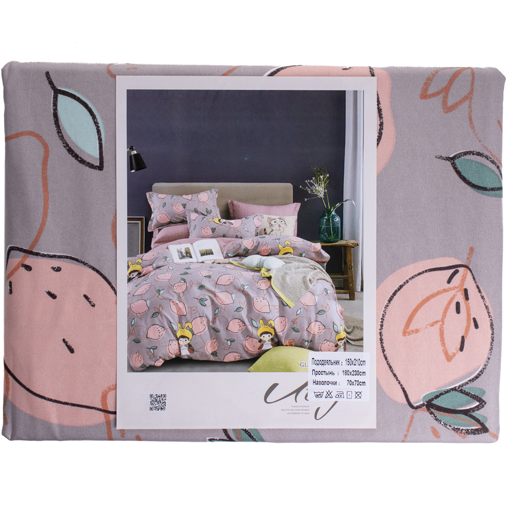 

Комплект детского постельного белья Koloco 150*210 серый/розовые лимоны 06-78