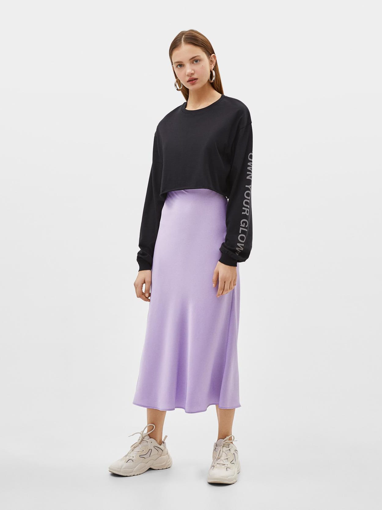 

Юбка Bershka 0760/962/632-ACXE S Сиреневая