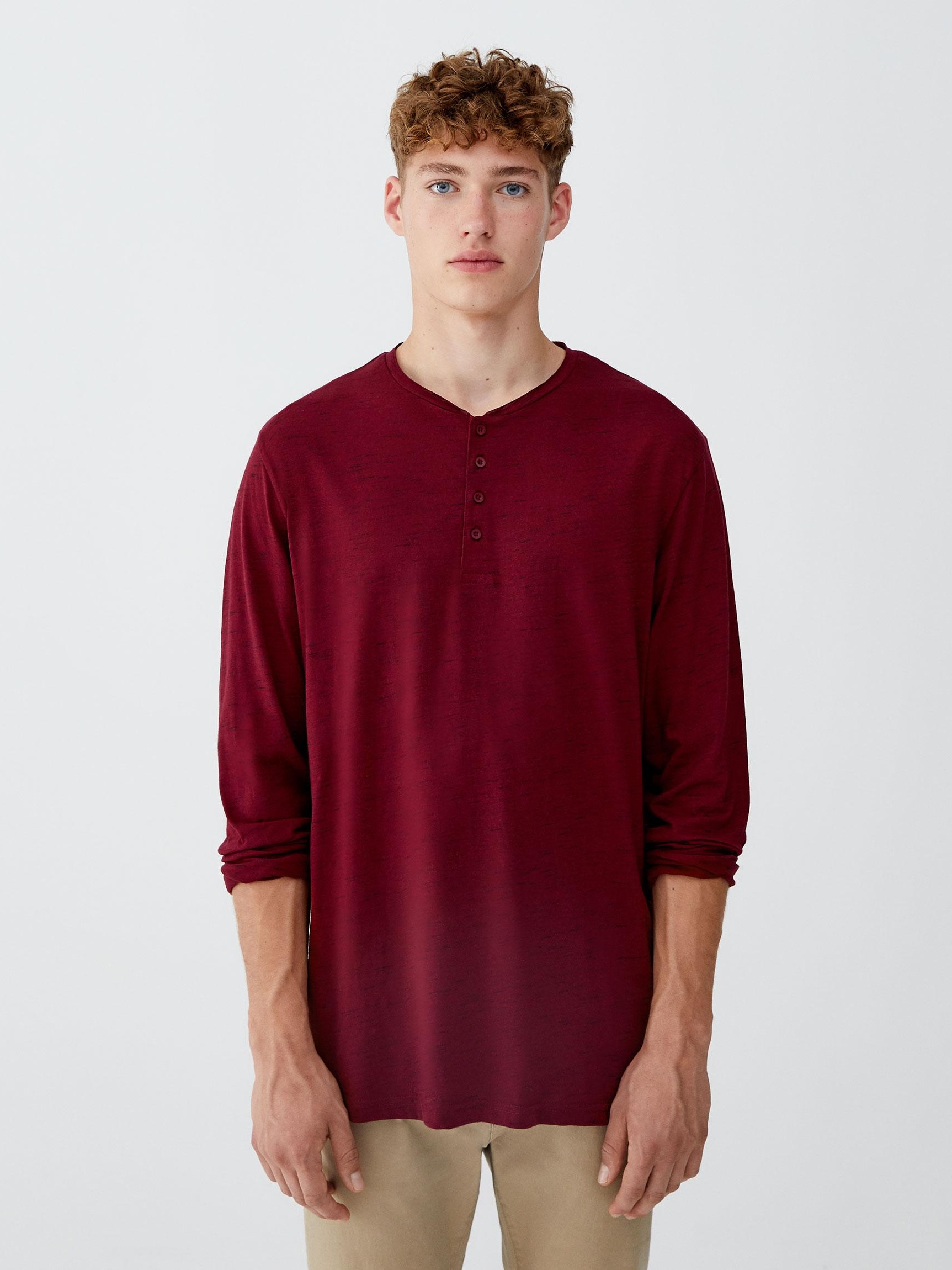 

Лонгслив Pull & Bear 5230/716/606-AAUS XL Бордовый-черный