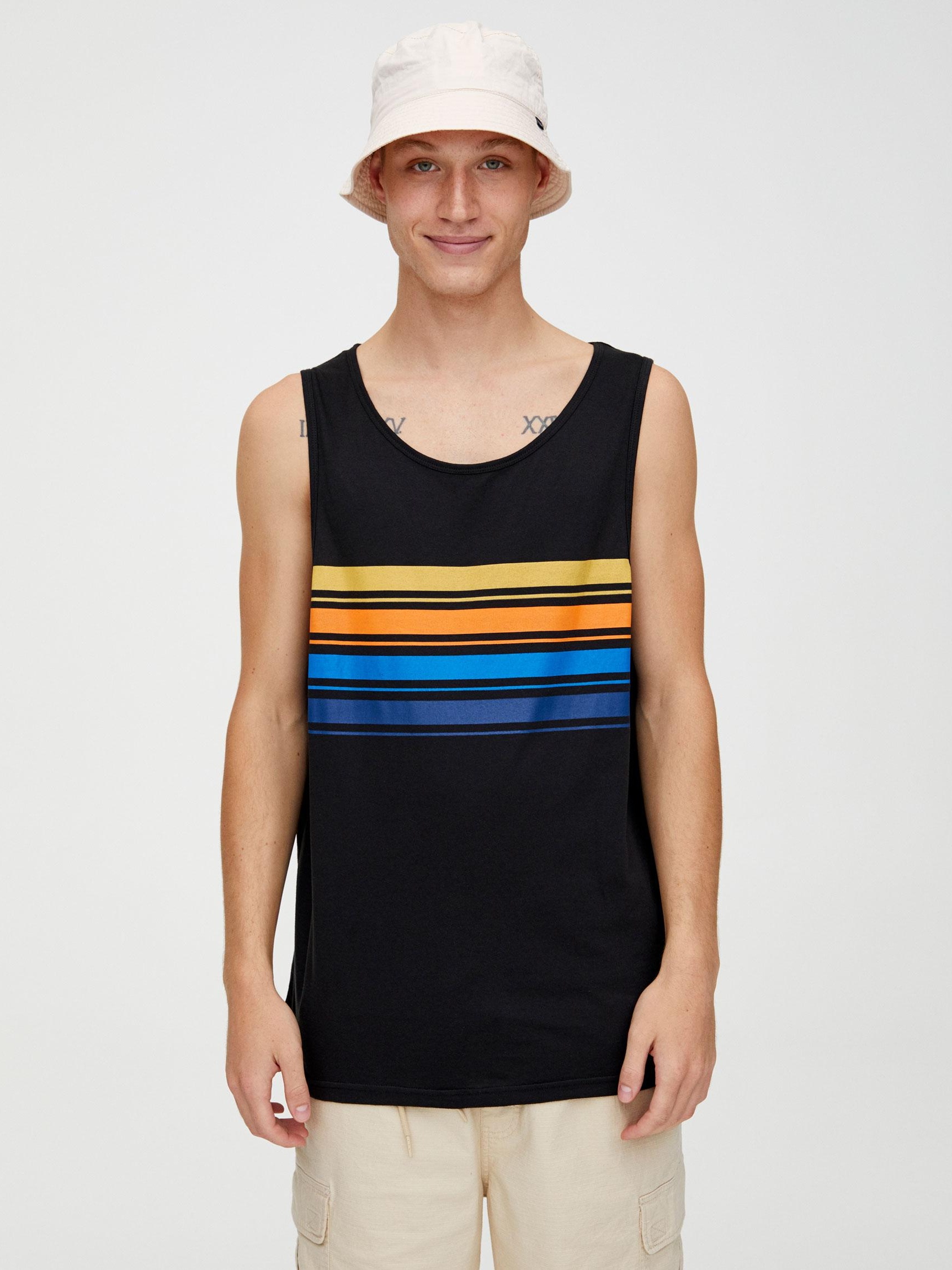 

Майка Pull & Bear 9242/578/400-AACF XS Черная в цветную полоску