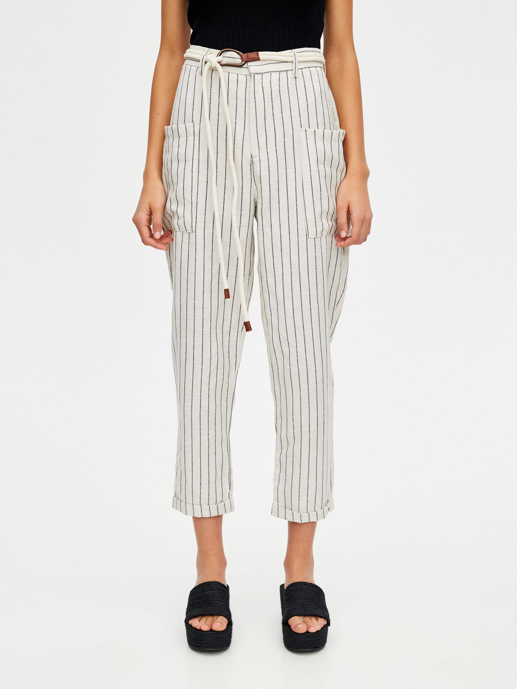 

Брюки Pull & Bear 9671/307/712-ACZB S Бежевые с серым