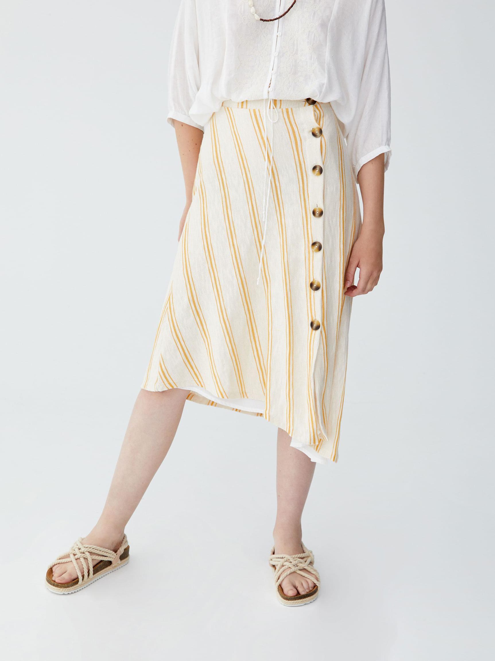 

Юбка Pull & Bear 9398/358/712-AESM M Бежевая в полоску