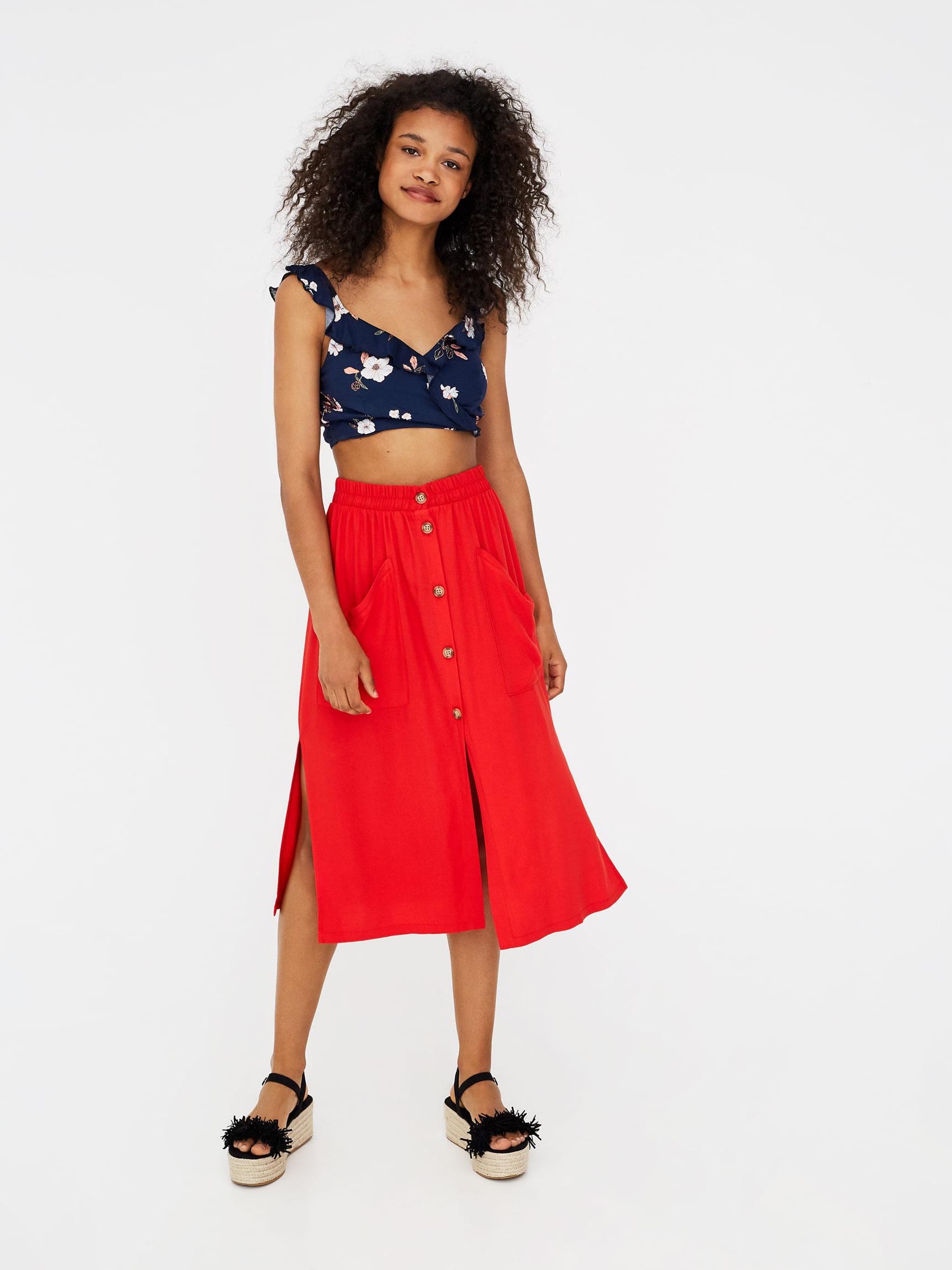 

Юбка Pull & Bear 9398/204/600-ACVF XL Красная