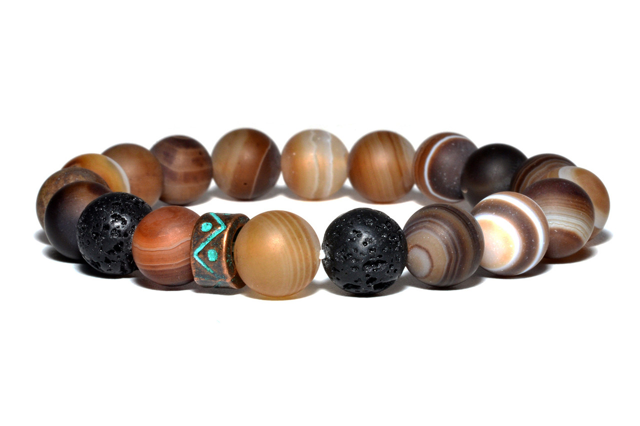 

Браслет из натуральных камней Агат MS Bracelet Nightwolf Agate 919msb Коричневый 19 размер