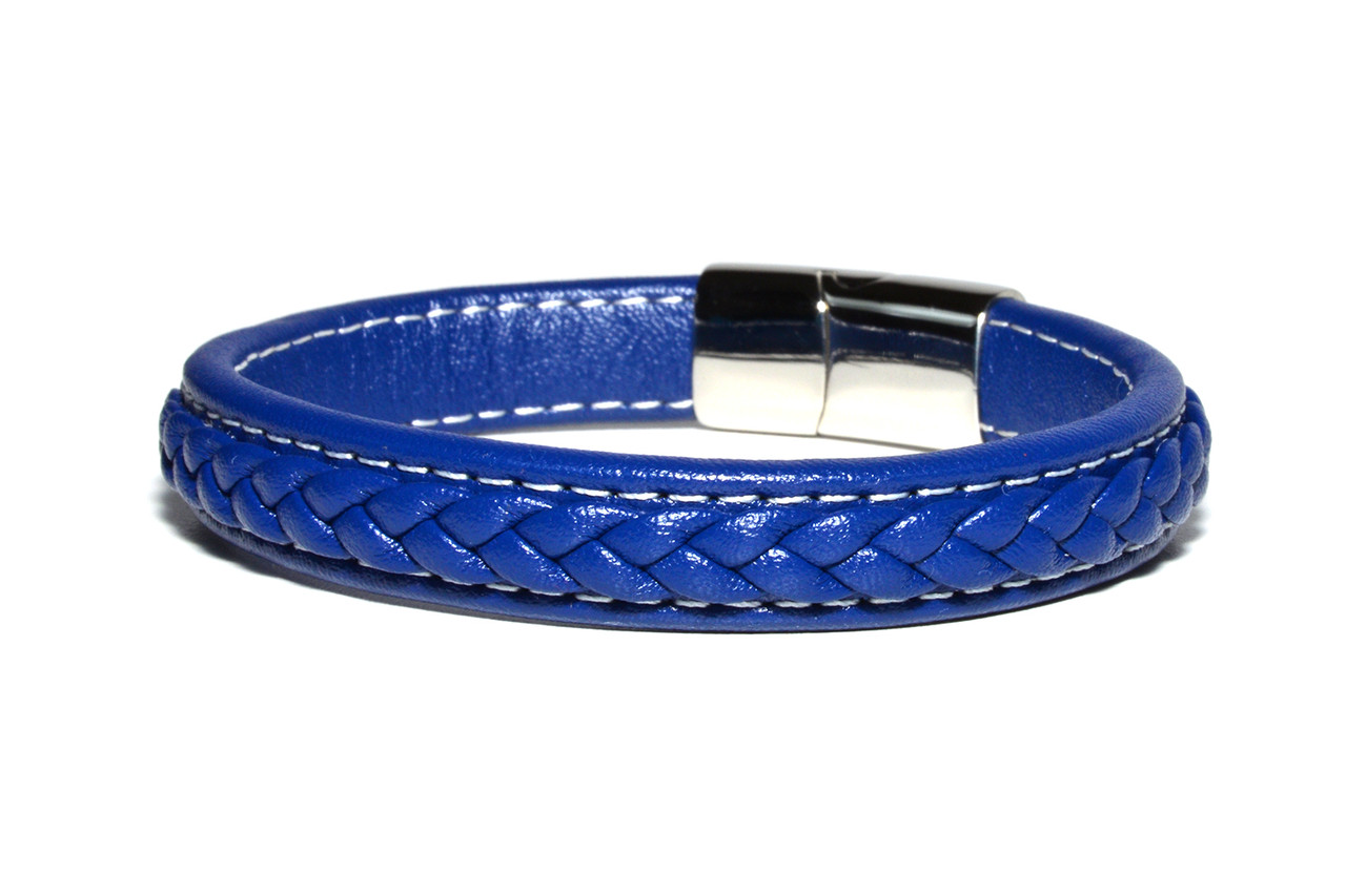 

Браслет Кожаный MS Bracelet Leather Blue 461msb мужской Синий 19 размер