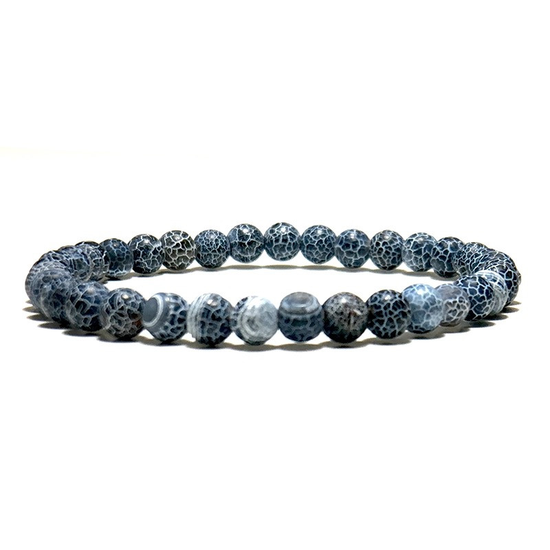 

Браслет из натуральных камней Агат Кракле MS Bracelet Dragon Agate 832msb Серый синий 19 размер