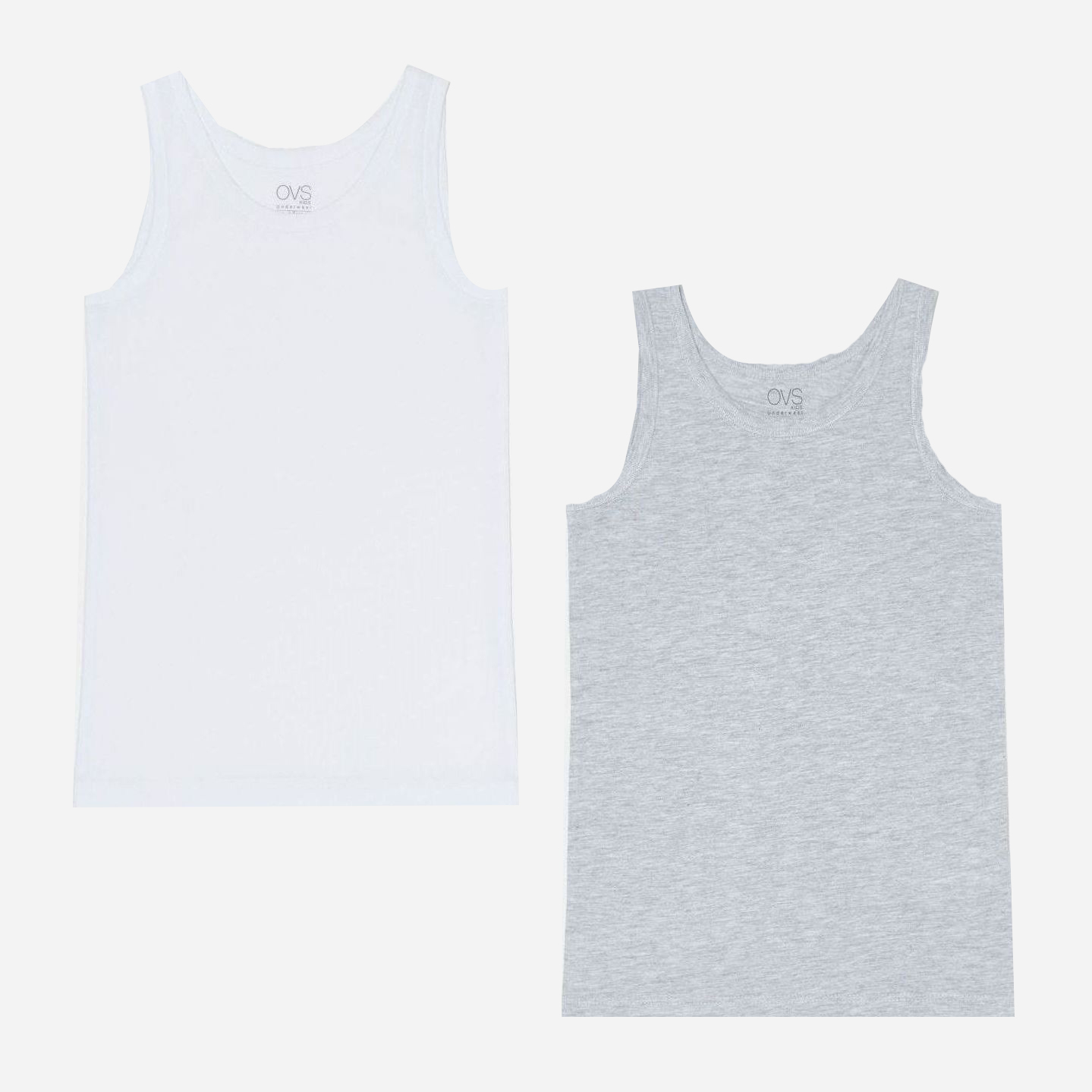 

Майка OVS 1189871 104 см 2 шт Grey/White