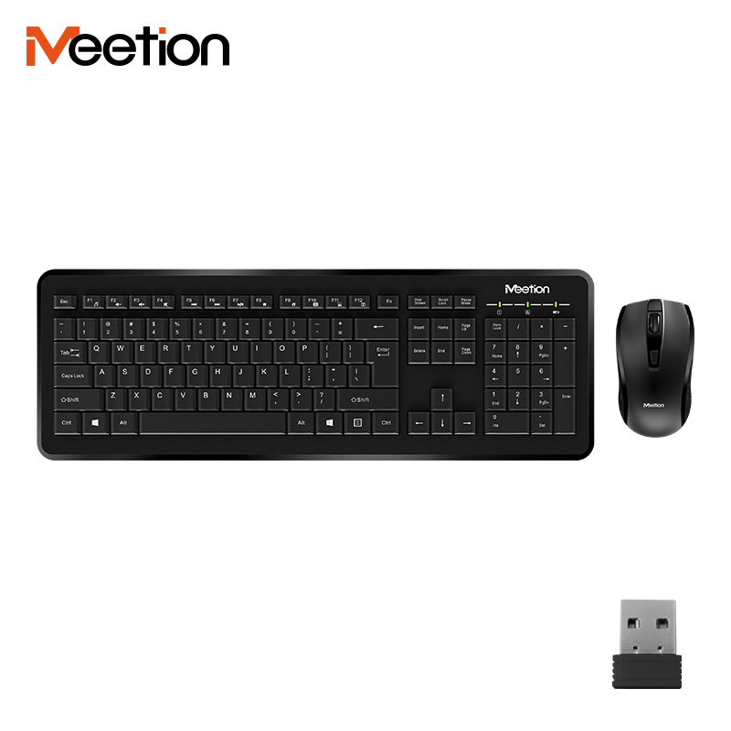 

Беспроводная клавиатура и мышка набор Combo MeeTion Keyboard/Mouse Wireless 2.4G MT-C4120 |RU/EN|. Black