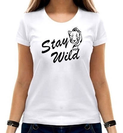 

Футболка женская Stay Wild  белая, Футболка женская Stay Wild 2XL белая