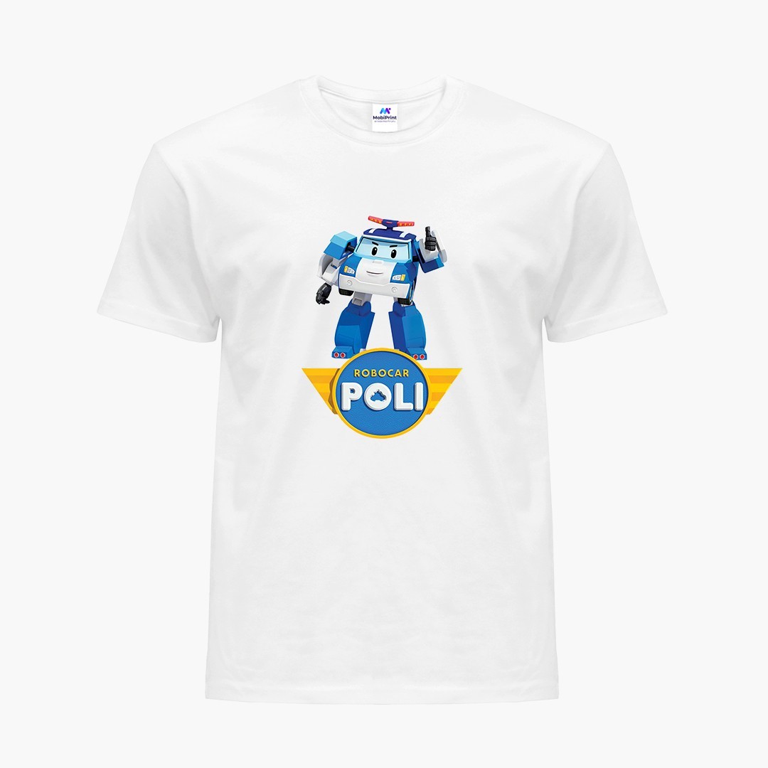 

Детская футболка Робокар Поли (Robocar Poli) (9224-1620) 158-164 см Хлопок Белый