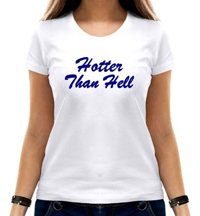 

Футболка женская Hotter Than Hell  белая, Футболка женская Hotter Than Hell L белая