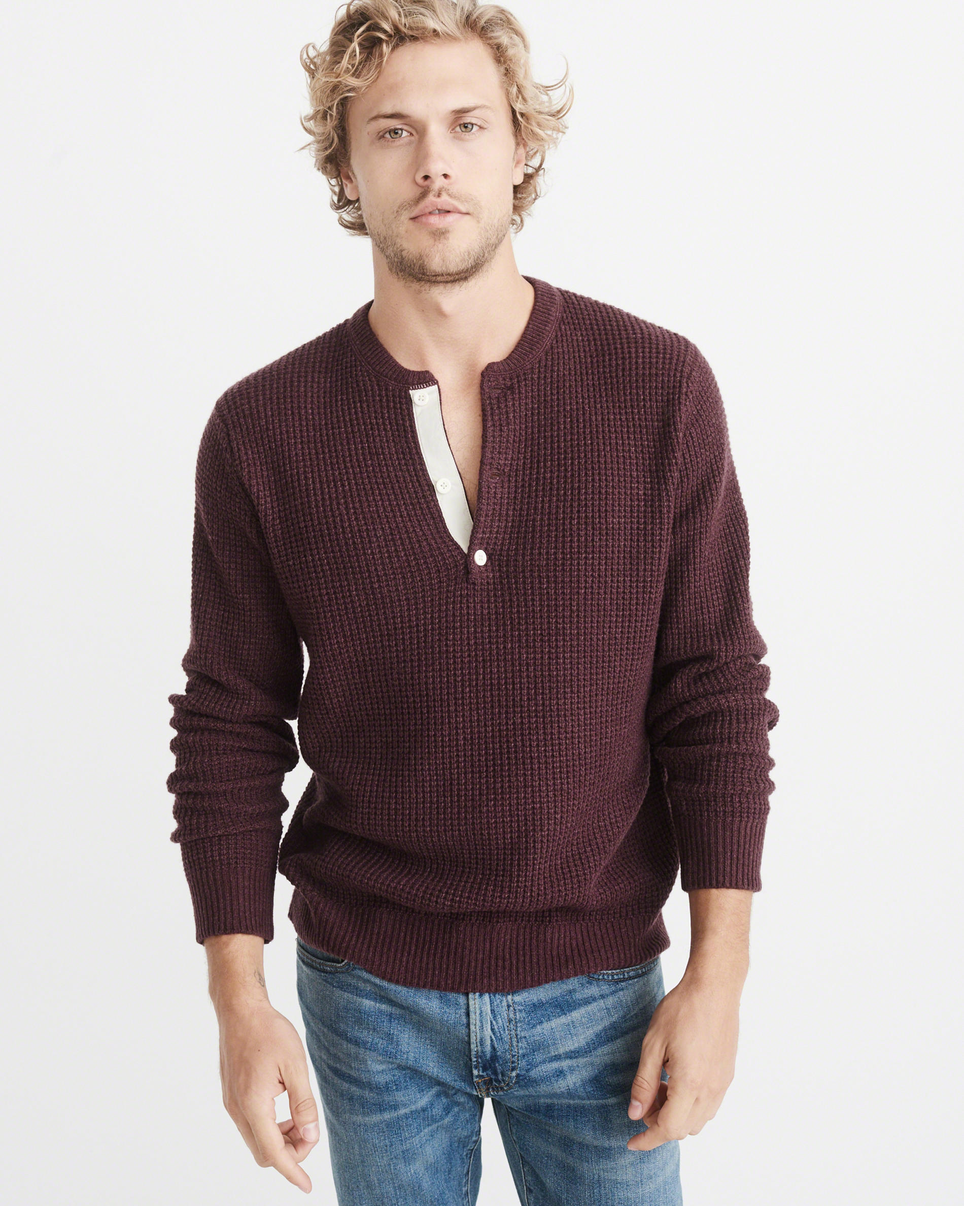 

Джемпер мужской - джемпер Abercrombie & Fitch AF5708M S Бордовый