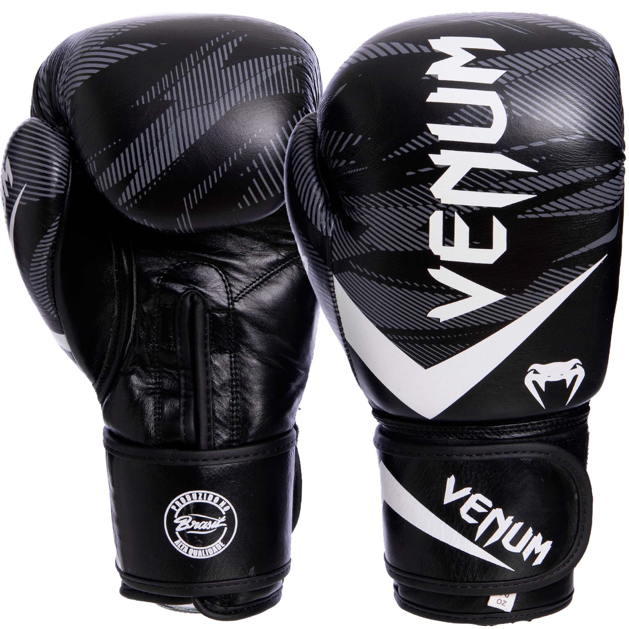 

Перчатки боксерские кожаные на липучке VENUM IMPACT VL-2038 (р-р 10oz, черный)