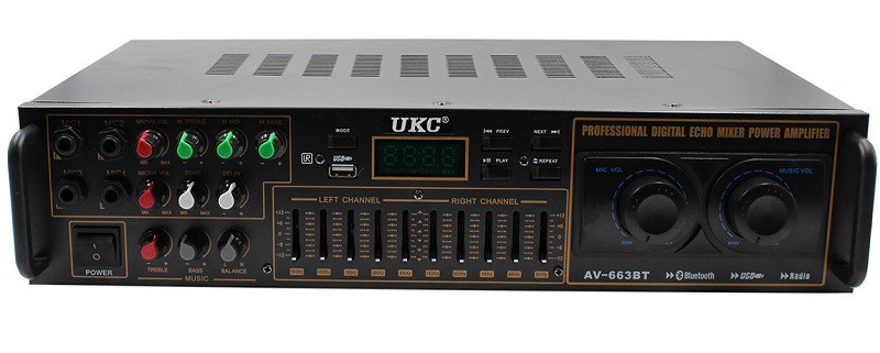 

Усилитель звука UKC AV-663BT 220V 12V с караоке и Bluetooth Черный (gr_017274)