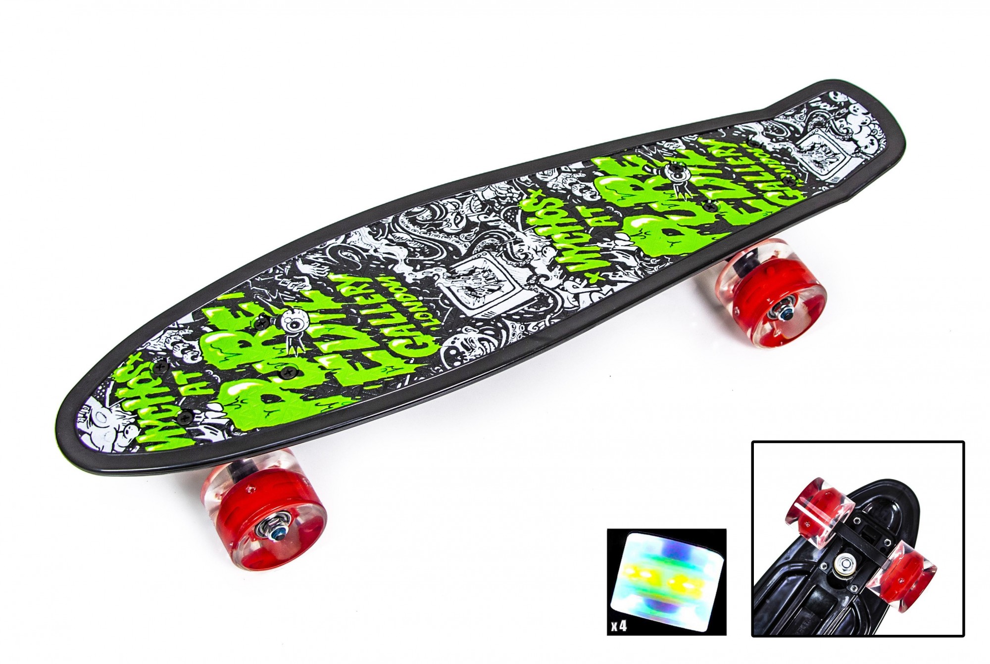 

Пенни борд (круизер) Fish LED Nychos