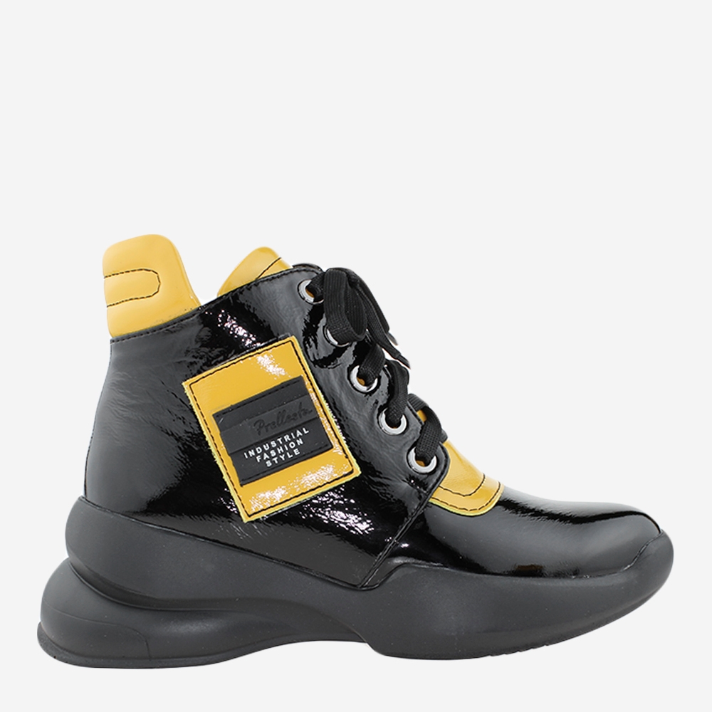 Акція на Жіночі черевики низькі Prellesta RP2020ч.л.ж Чорний-жовтий 38 24 см від Rozetka