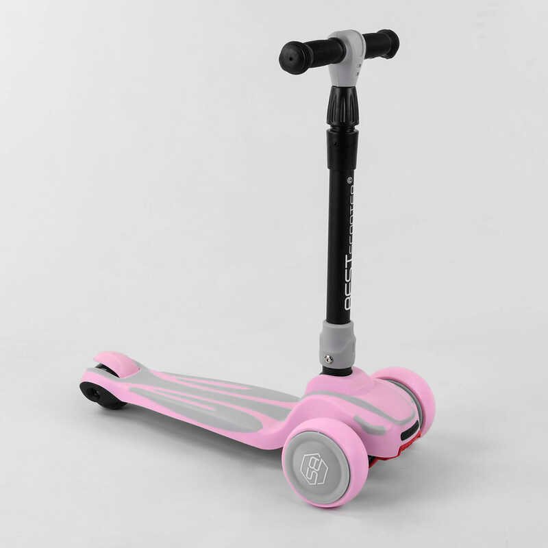 

Самокат трехколесный Best Scooter, MAXI, складной алюминиевый руль, 3 колеса PU со светом Pink (102051)