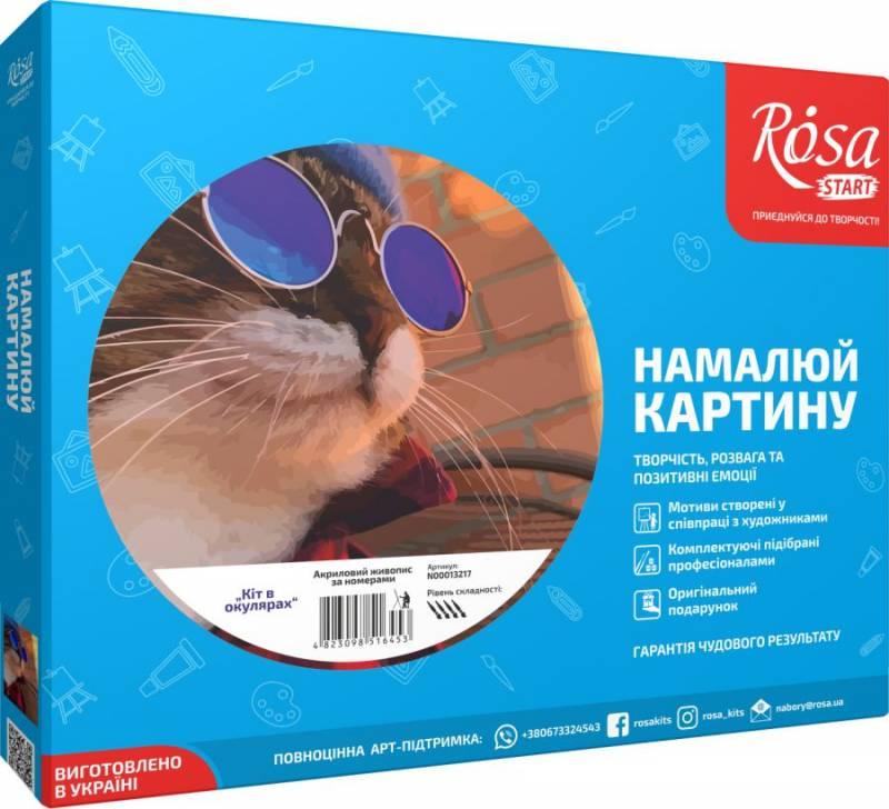

Набор картина по номерам Rosa Start Кот в очках 35х45см (4823098516453)