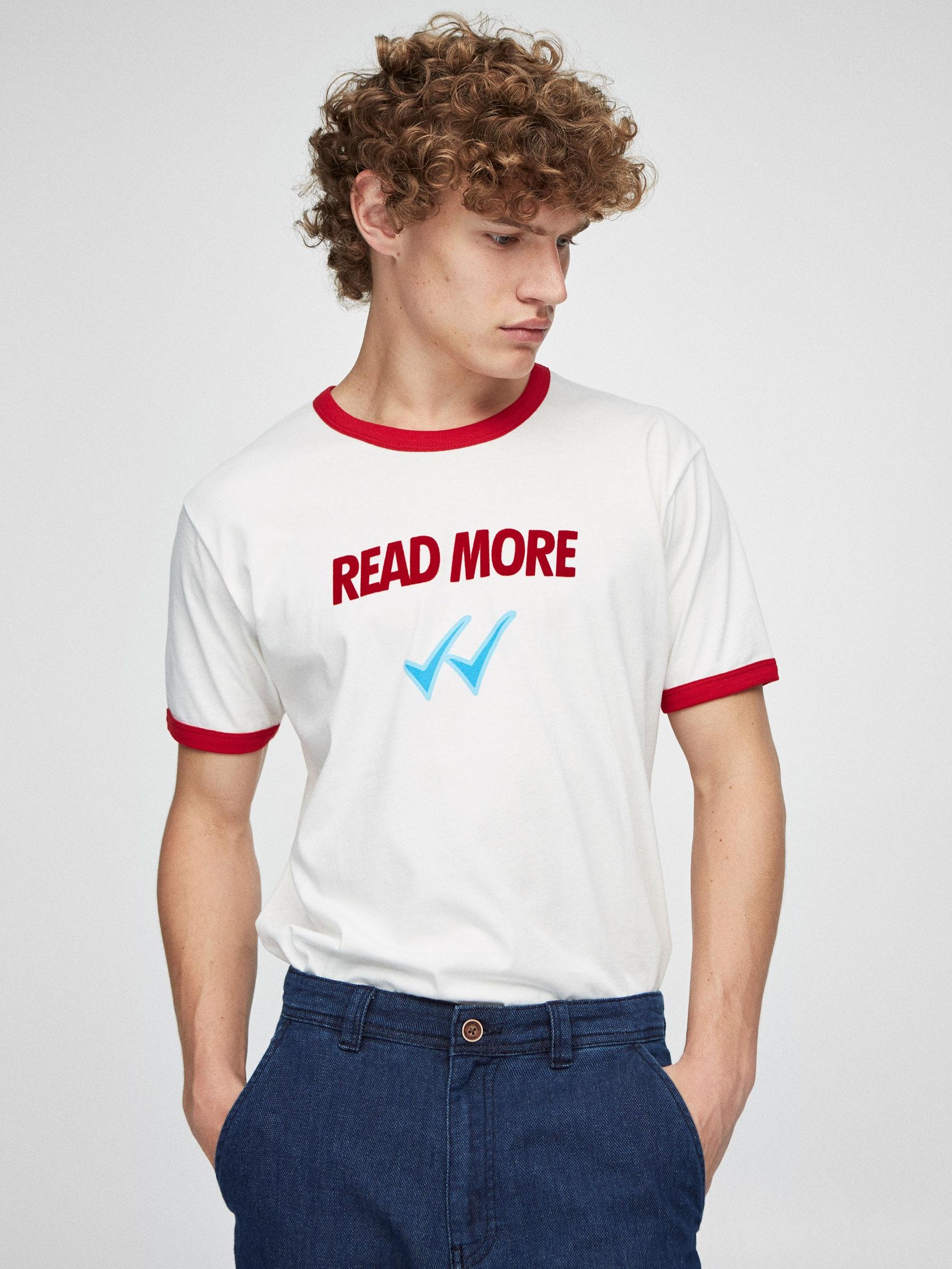 

Футболка Pull & Bear 9233/555/250-ABHN M Белая-красная с принтом