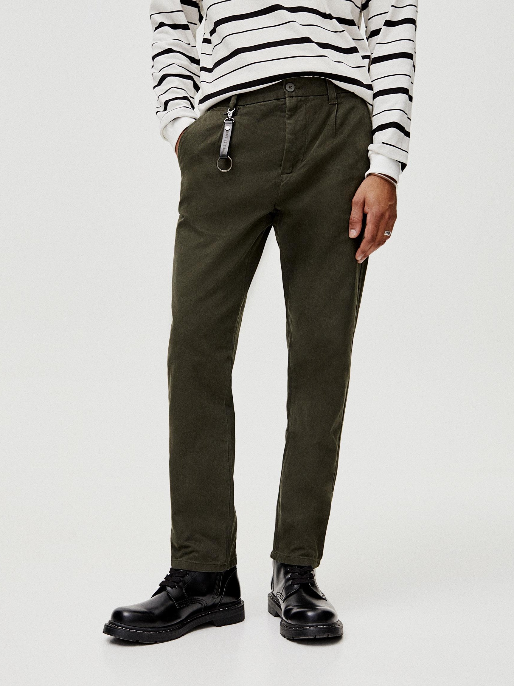 

Брюки Pull & Bear 9671/505/505-ADVB 42 Серо-зеленые