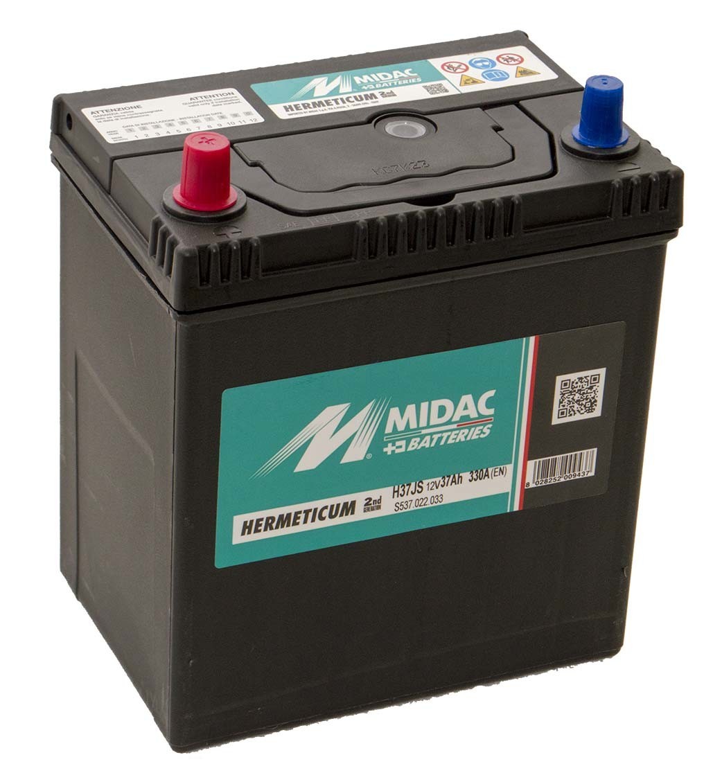 Аккумулятор 6СТ-37A MIDAC HERMETICUM Asia, 12V, 37Ah, (+/-), Мидак ...