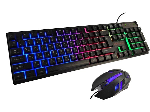 

Комплект проводная клавиатура и мышка с LED подсветкой KEYBOARD UKC HK-6300