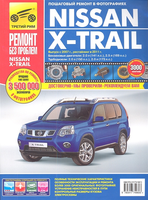 

Nissan X-Trail. Выпуск с 2007 г., рестайлинг в 2011 г. Пошаговый ремонт в фотографиях