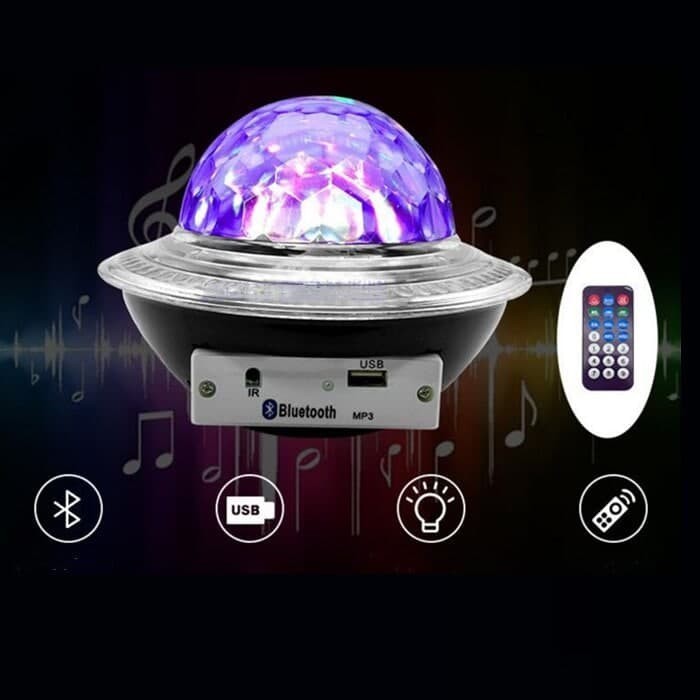 

Светомузыка диско шар Magic Ball Music MP3 плеер с bluetooth и пультом ДУ Черный