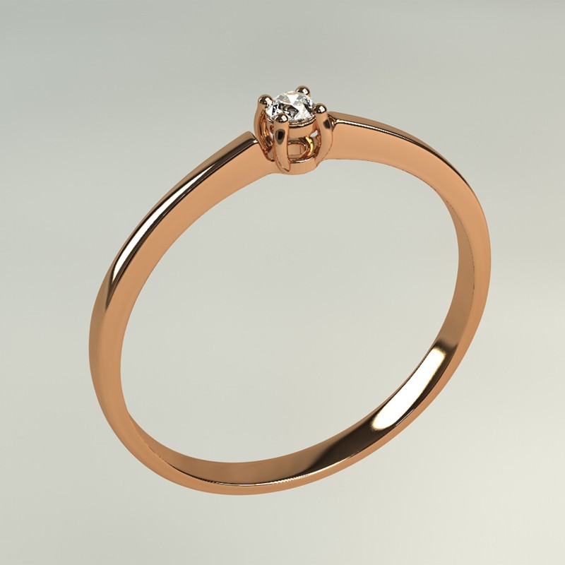 

Золотое кольцо с бриллиантом 9615B506 0,04карат Размер16