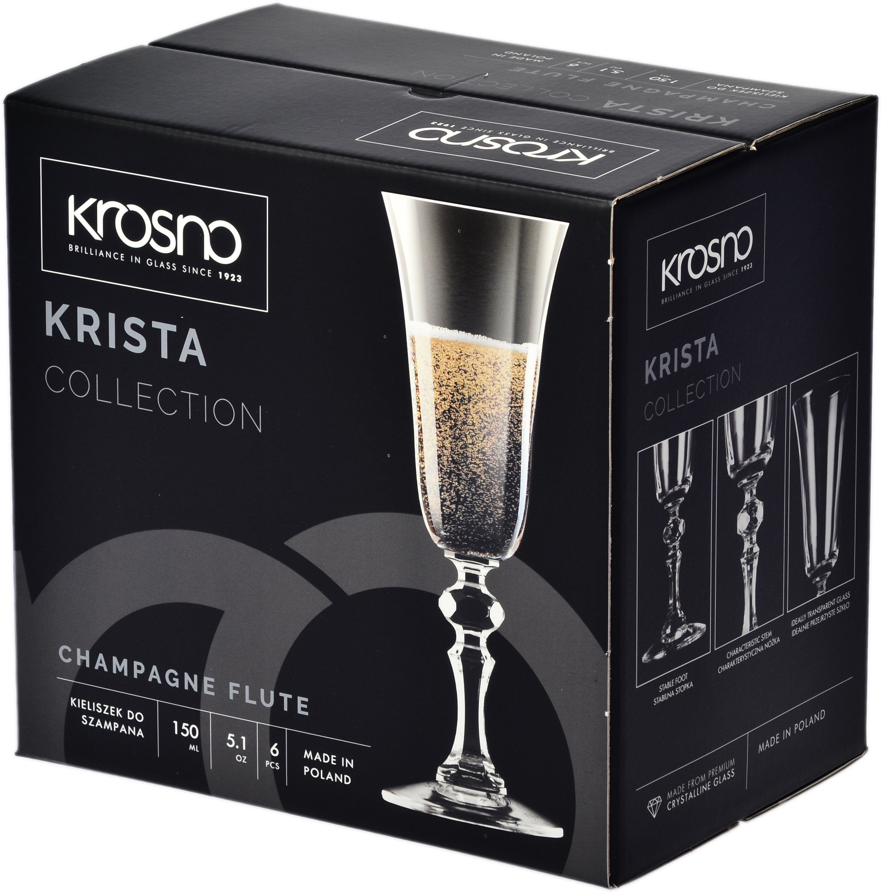 

Набор бокалов для шампанского Krosno Krista 150 мл 6 шт