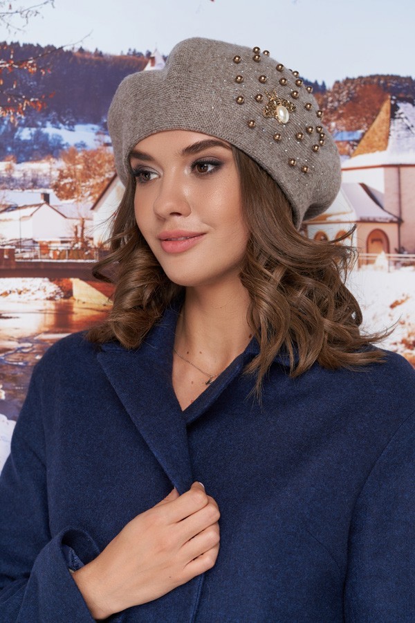 

Берет женский зима BRAXTON 6020 Грейс темный кофе