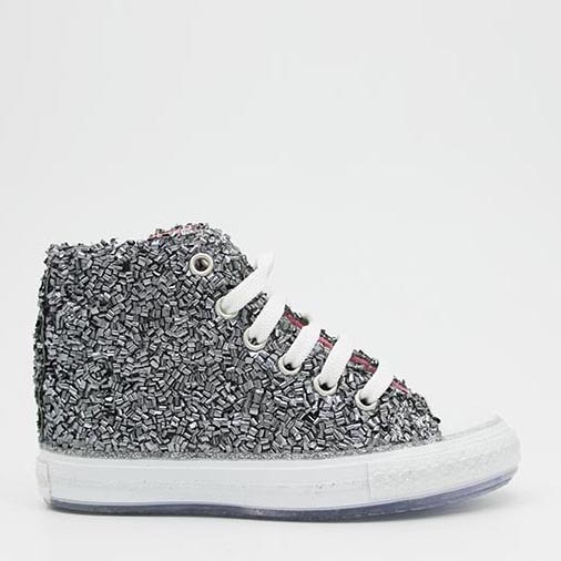 Акція на Кеди дитячі VUVU KIDS Silver glitter 3005 11 28 Срібні з бісером від Rozetka