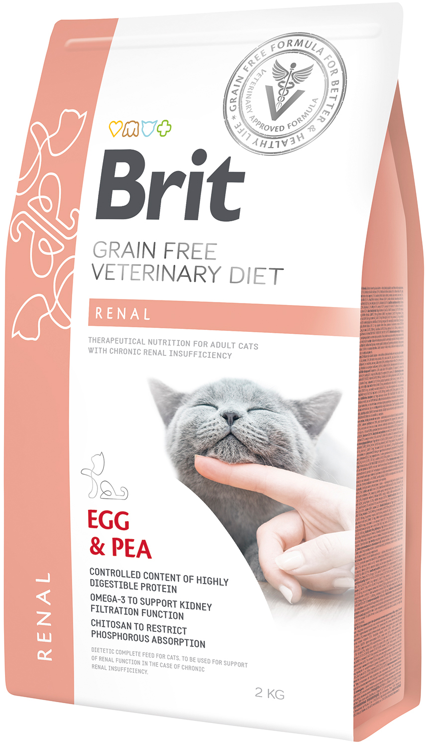 

Сухой корм для кошек взрослых Brit VetDiets при хронической почечной недостаточности с горохом и яйцами 2 кг