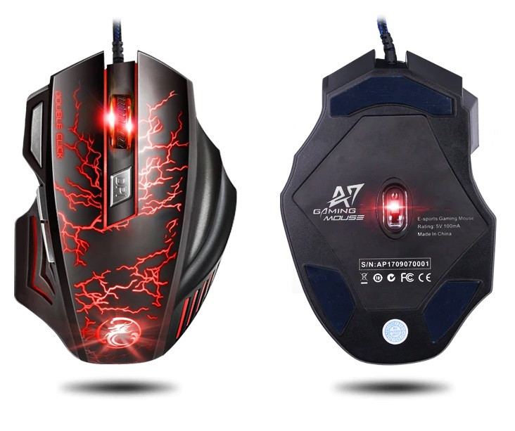 

Игровая мышь Apedra A7 USB 3200DPI LED Черная (4058-11)